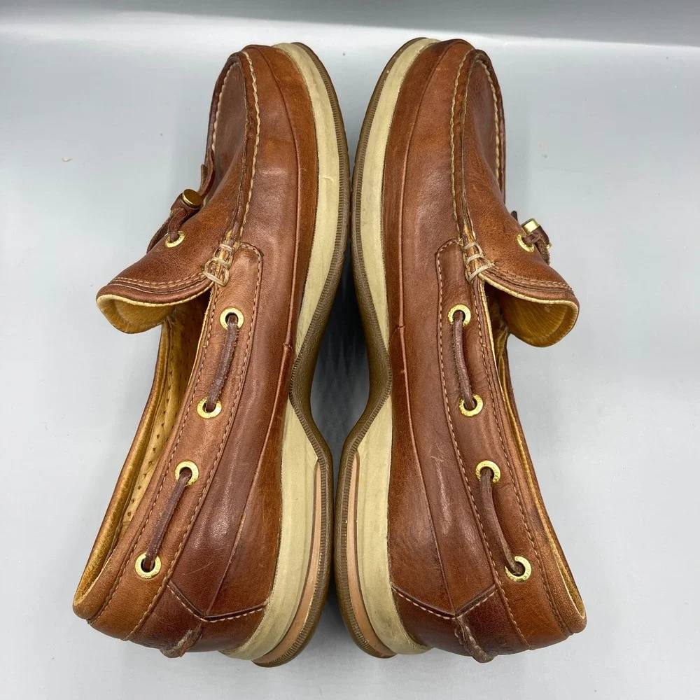 Sperry Top-Sider Gold Cup Boat Shoes Mens 10.5 M Brown Leather Loafers 0582387